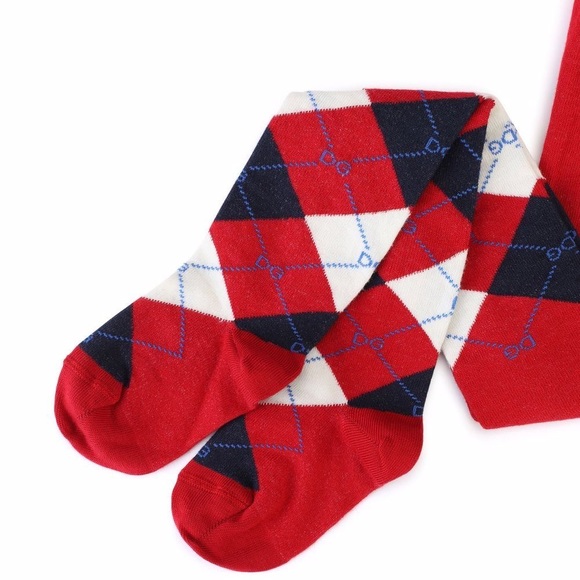 DOLCE & GABBANA KIDS Checked stretch cotton-blend tights - Picture 3 of 9